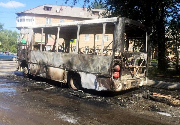 Автобус сгорел на Тагилстрое