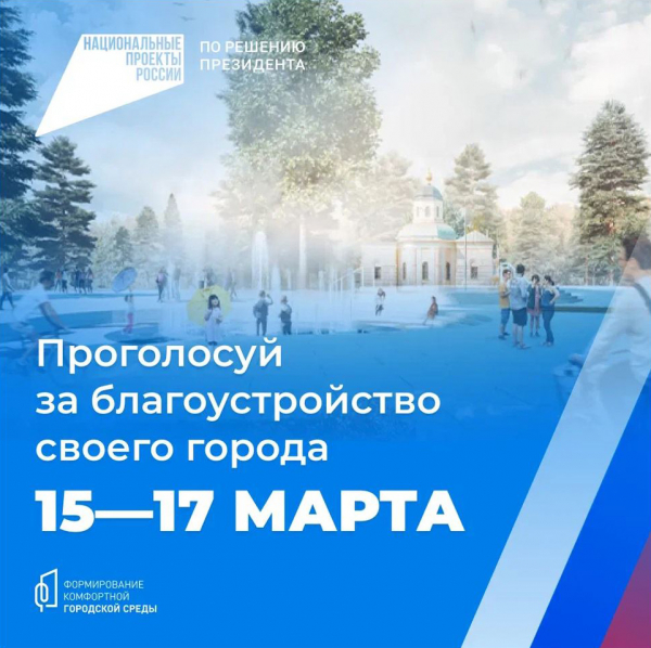 С 15 по 17 марта по всей стране пройдет Всероссийское голосование за выбор объектов благоустройства